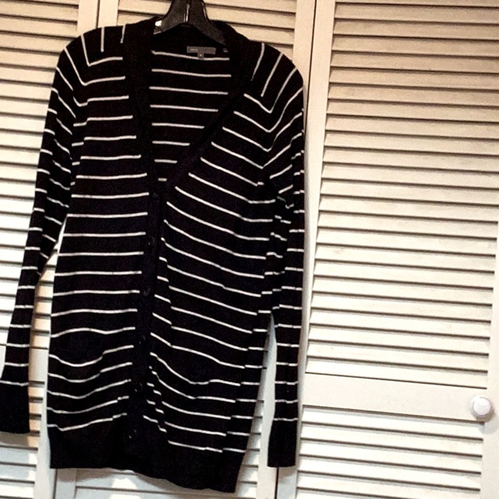 Navy striped Vince cardigan button up